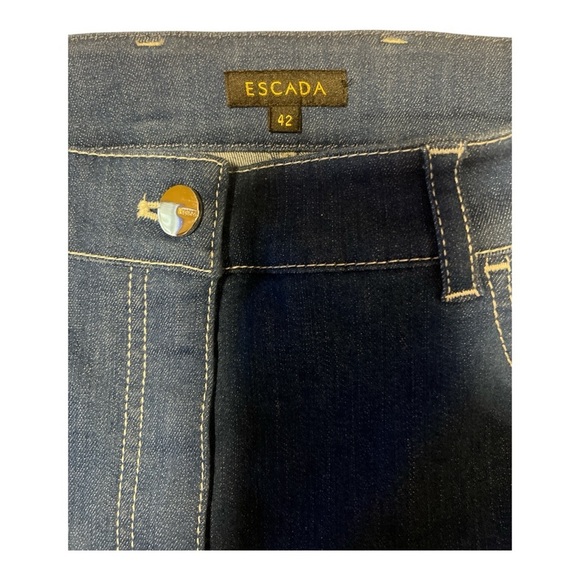 + Escada White Stitching Flare Medium Wash Jeans Size 32 (EU 42) KD1 - Picture 5 of 7